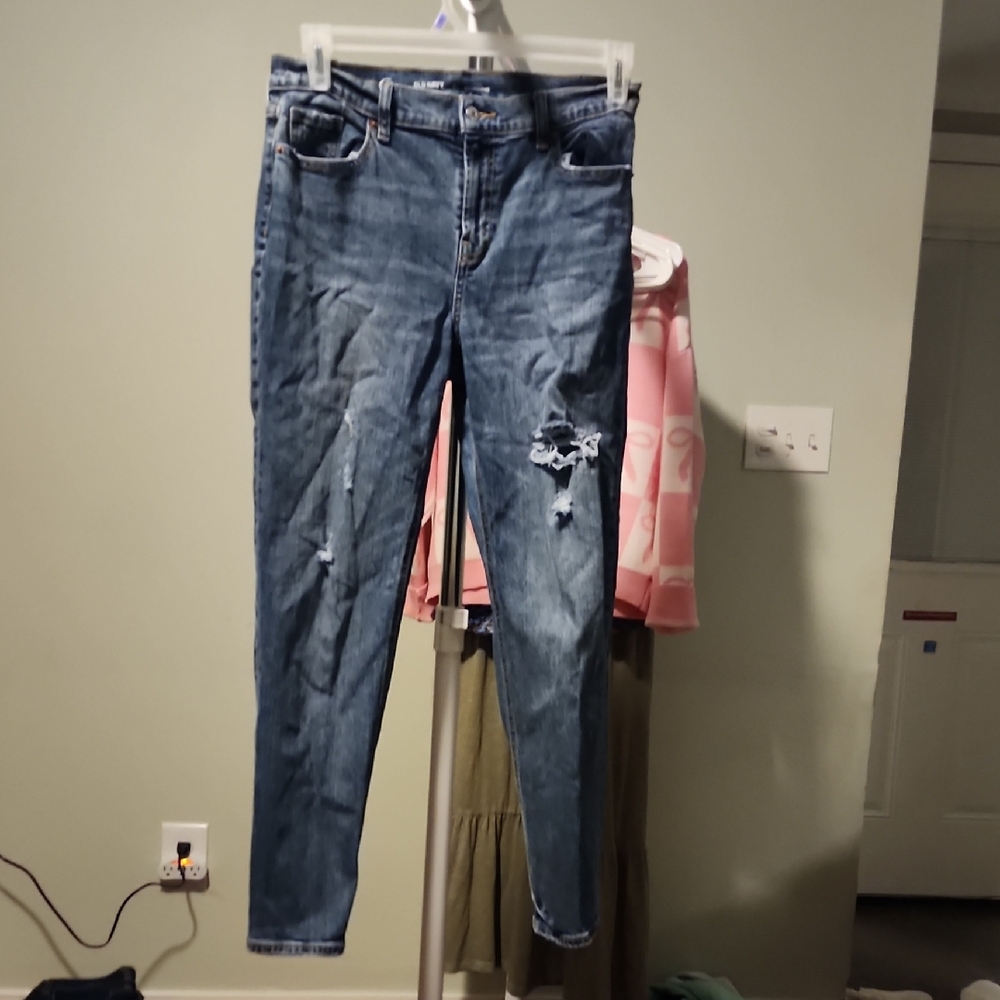 Old Navy Skinny Ripped Medium Blue Jeans